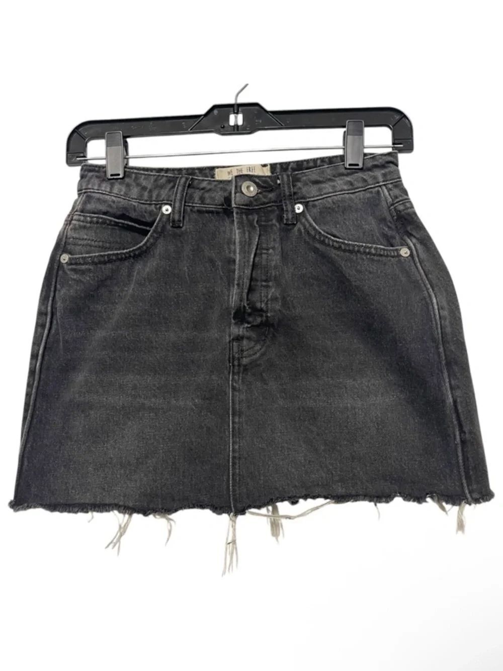 FREE PEOPLE We the Free Distressed Denim Mini Skirt 27